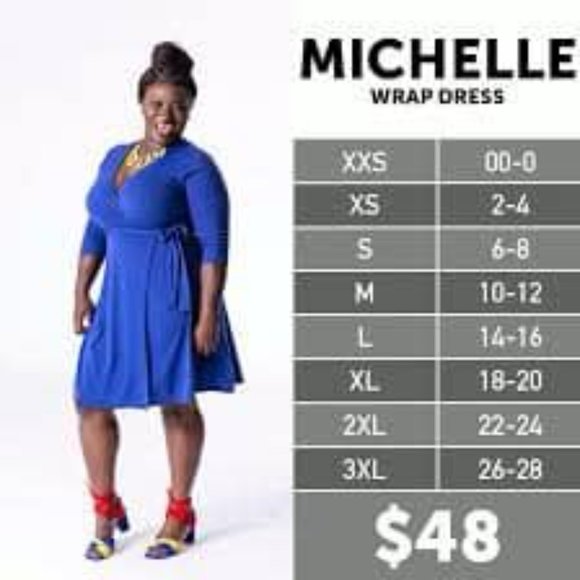 Small Lularoe Michelle wrap dress, swirly fall colors - Picture 2 of 2